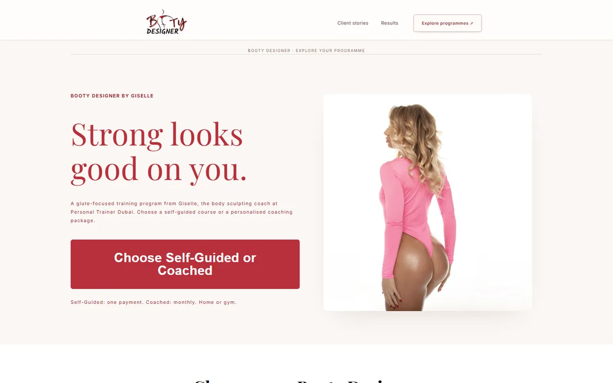 Booty Designer website